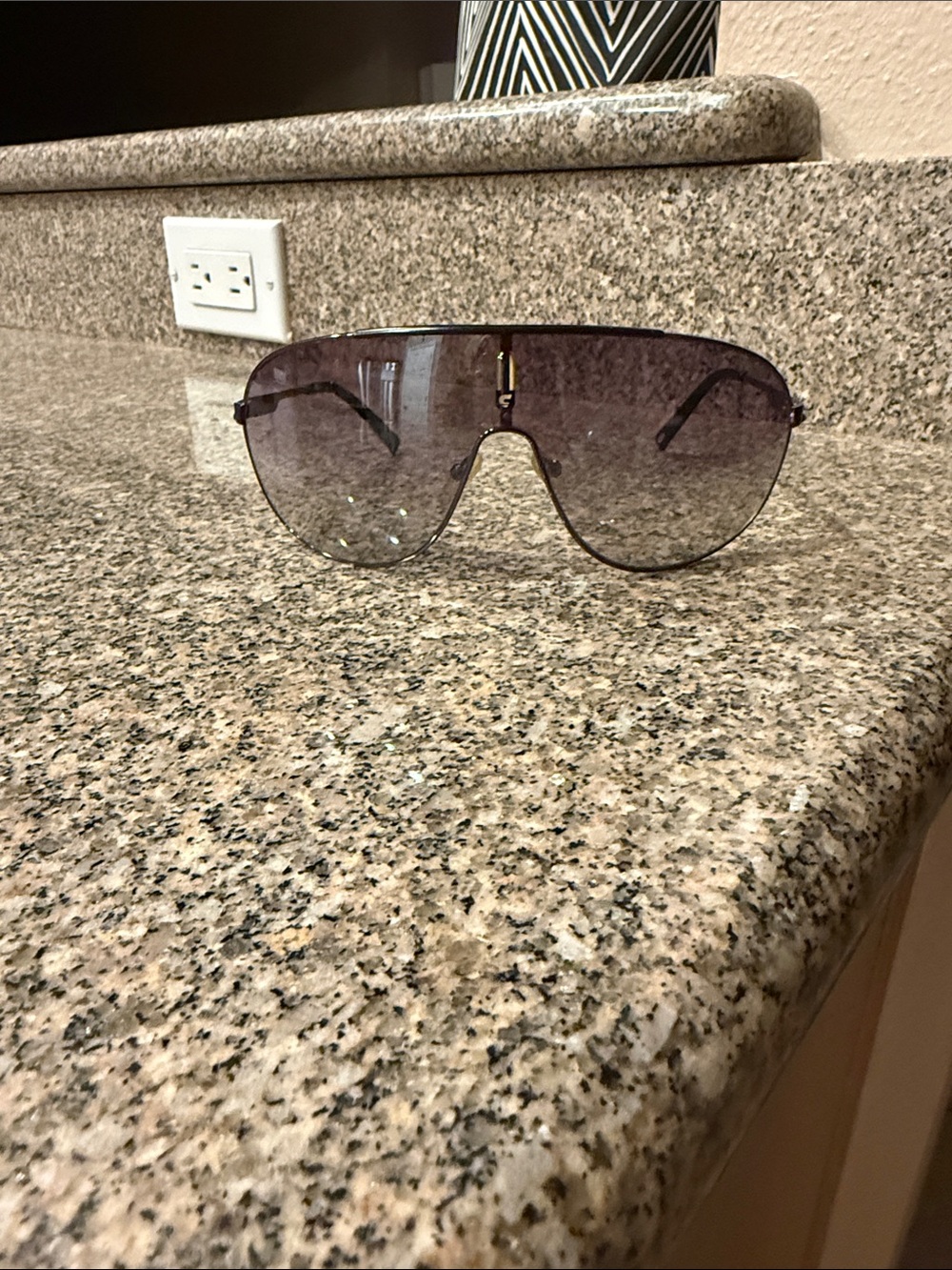 Carrera Men's Shield Sunglasses in Dark Smoke and Black